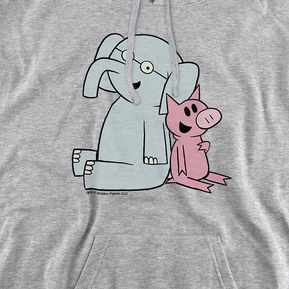 Athletic Heather - Side - Elephant & Piggie Unisex Adult Logo Hoodie