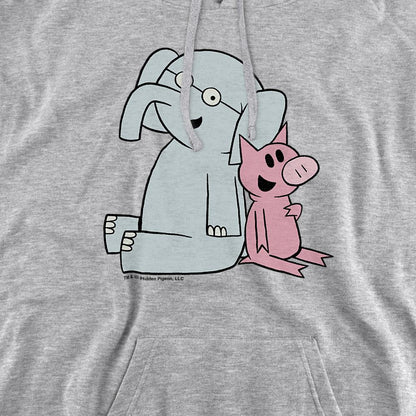 Athletic Heather - Side - Elephant & Piggie Unisex Adult Logo Hoodie