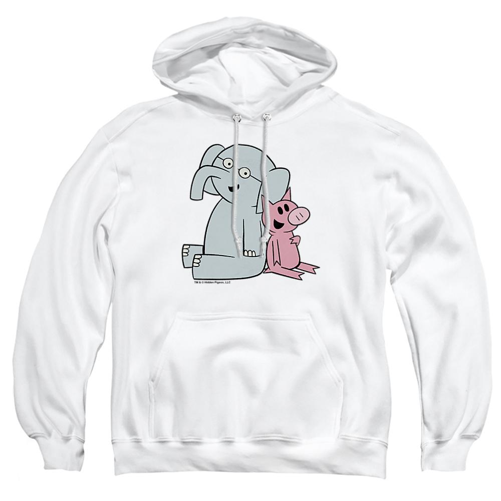 White - Front - Elephant & Piggie Unisex Adult Logo Hoodie