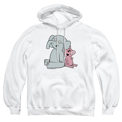 White - Front - Elephant & Piggie Unisex Adult Logo Hoodie