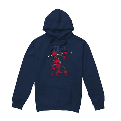 Navy - Front - Deadpool Unisex Adult Sword Hoodie