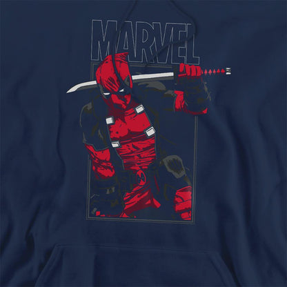 Navy - Pack Shot - Deadpool Unisex Adult Sword Hoodie