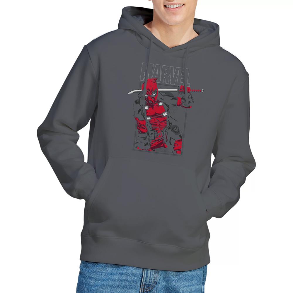 Charcoal - Side - Deadpool Unisex Adult Sword Hoodie