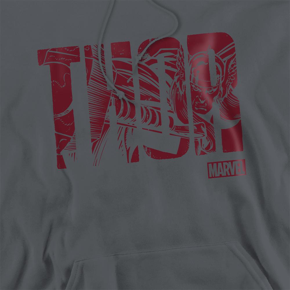 Charcoal - Pack Shot - Thor Unisex Adult Text Hoodie