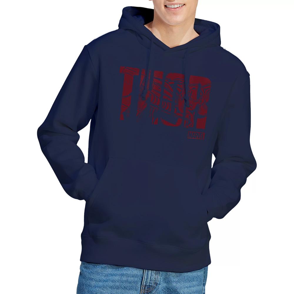 Navy - Side - Thor Unisex Adult Text Hoodie