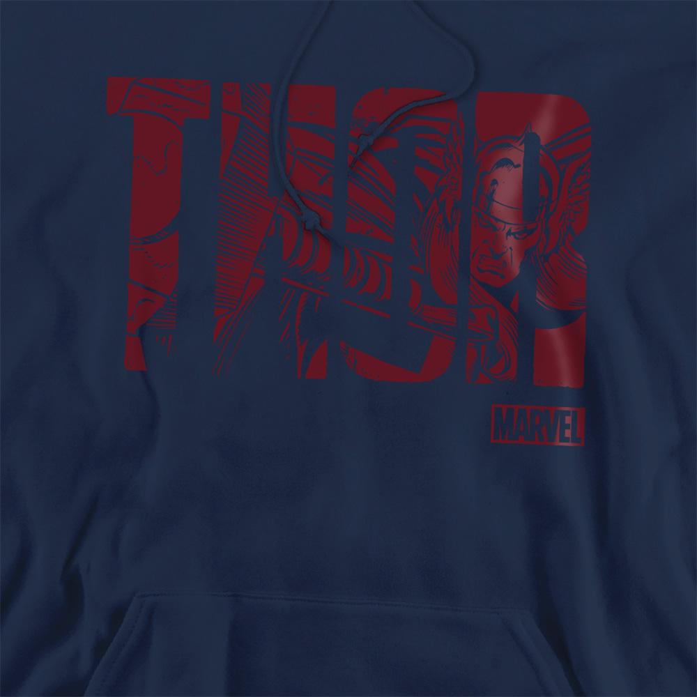 Navy - Pack Shot - Thor Unisex Adult Text Hoodie