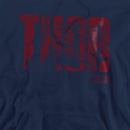 Navy - Pack Shot - Thor Unisex Adult Text Hoodie