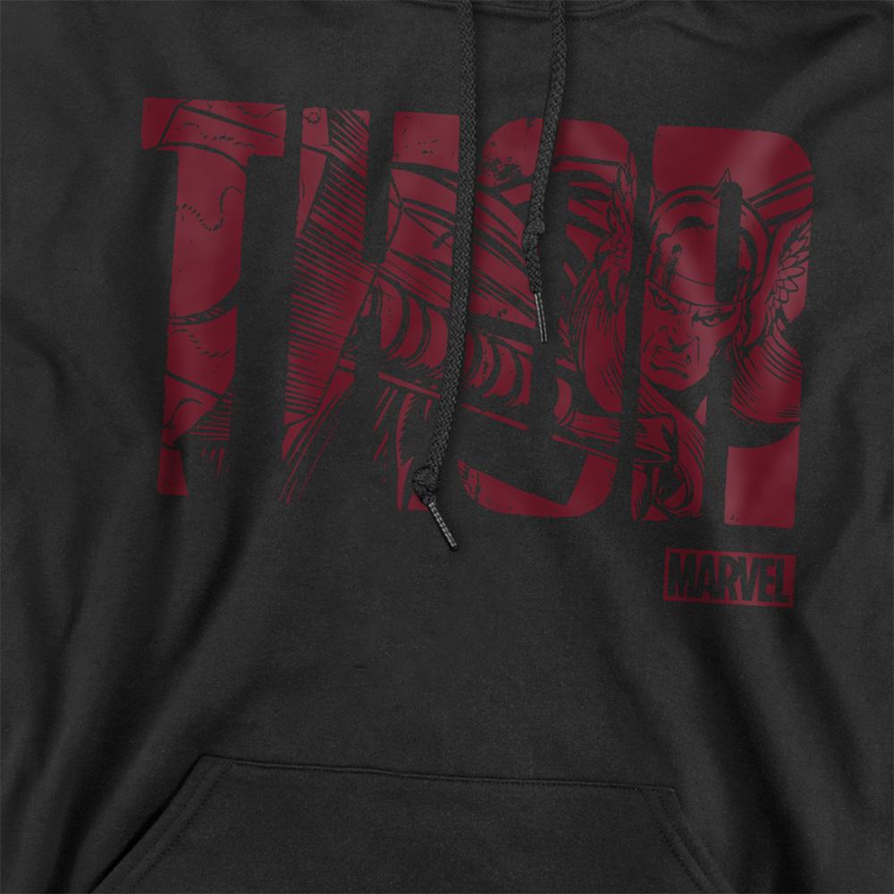 Black - Pack Shot - Thor Unisex Adult Text Hoodie