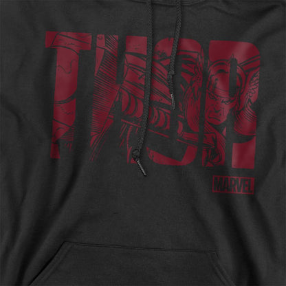 Black - Pack Shot - Thor Unisex Adult Text Hoodie