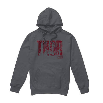 Charcoal - Front - Thor Unisex Adult Text Hoodie