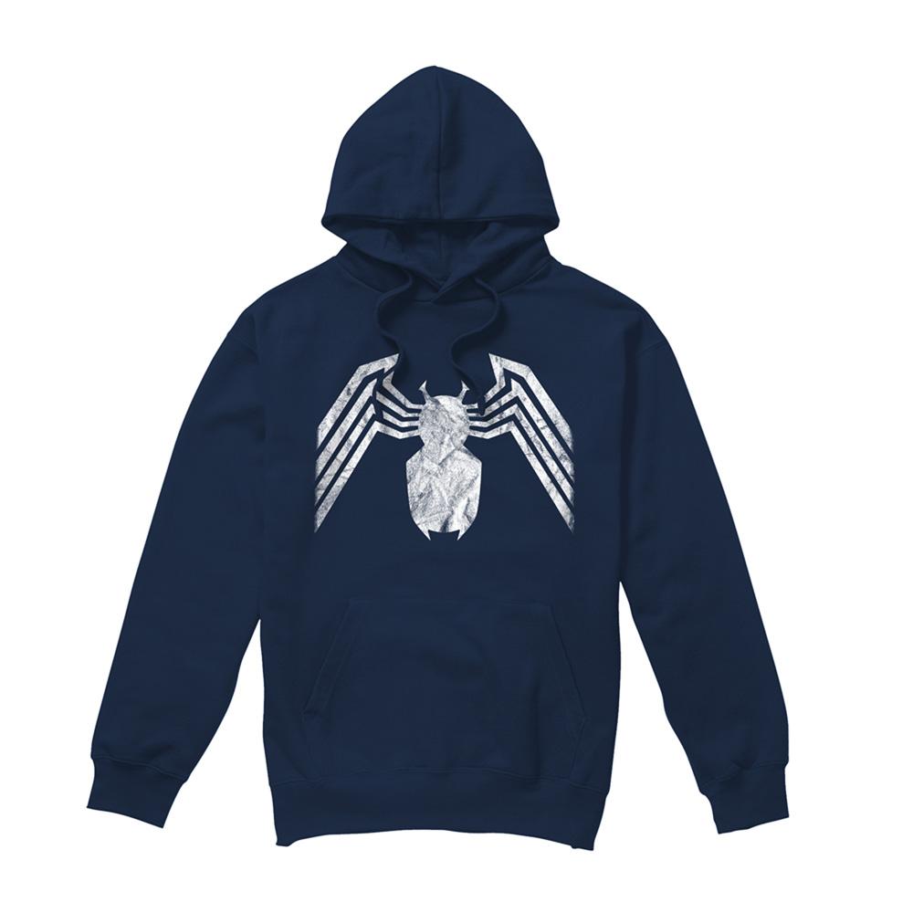Navy - Front - Venom Unisex Adult Emblem Hoodie