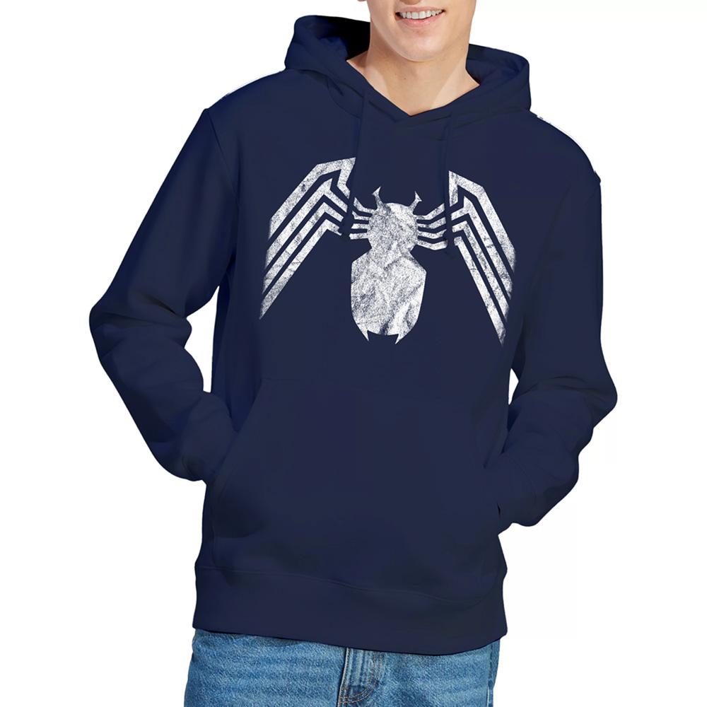 Navy - Side - Venom Unisex Adult Emblem Hoodie