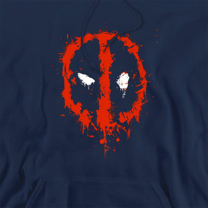 Navy - Pack Shot - Deadpool Unisex Adult Painted Logo Hoodie
