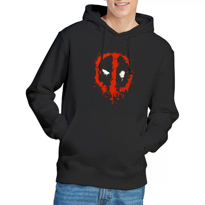 Black - Side - Deadpool Unisex Adult Painted Logo Hoodie