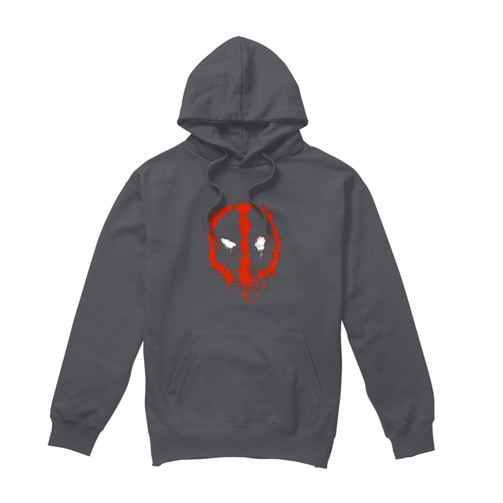 Charcoal - Front - Deadpool Unisex Adult Painted Logo Hoodie