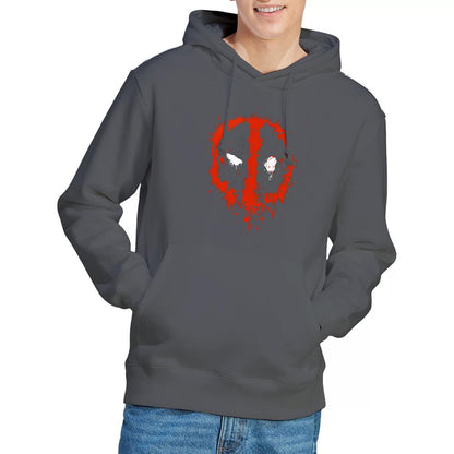 Charcoal - Side - Deadpool Unisex Adult Painted Logo Hoodie