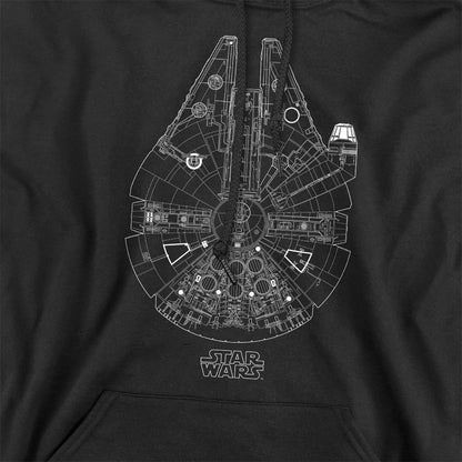Black - Side - Star Wars Unisex Adult Millenium Lines Hoodie