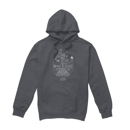 Charcoal - Front - Star Wars Unisex Adult Millenium Lines Hoodie