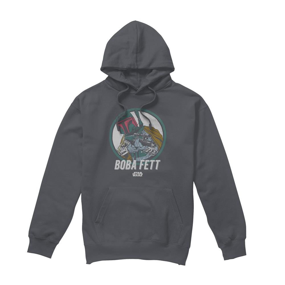 Charcoal - Front - Star Wars Unisex Adult Boba Retro Hoodie