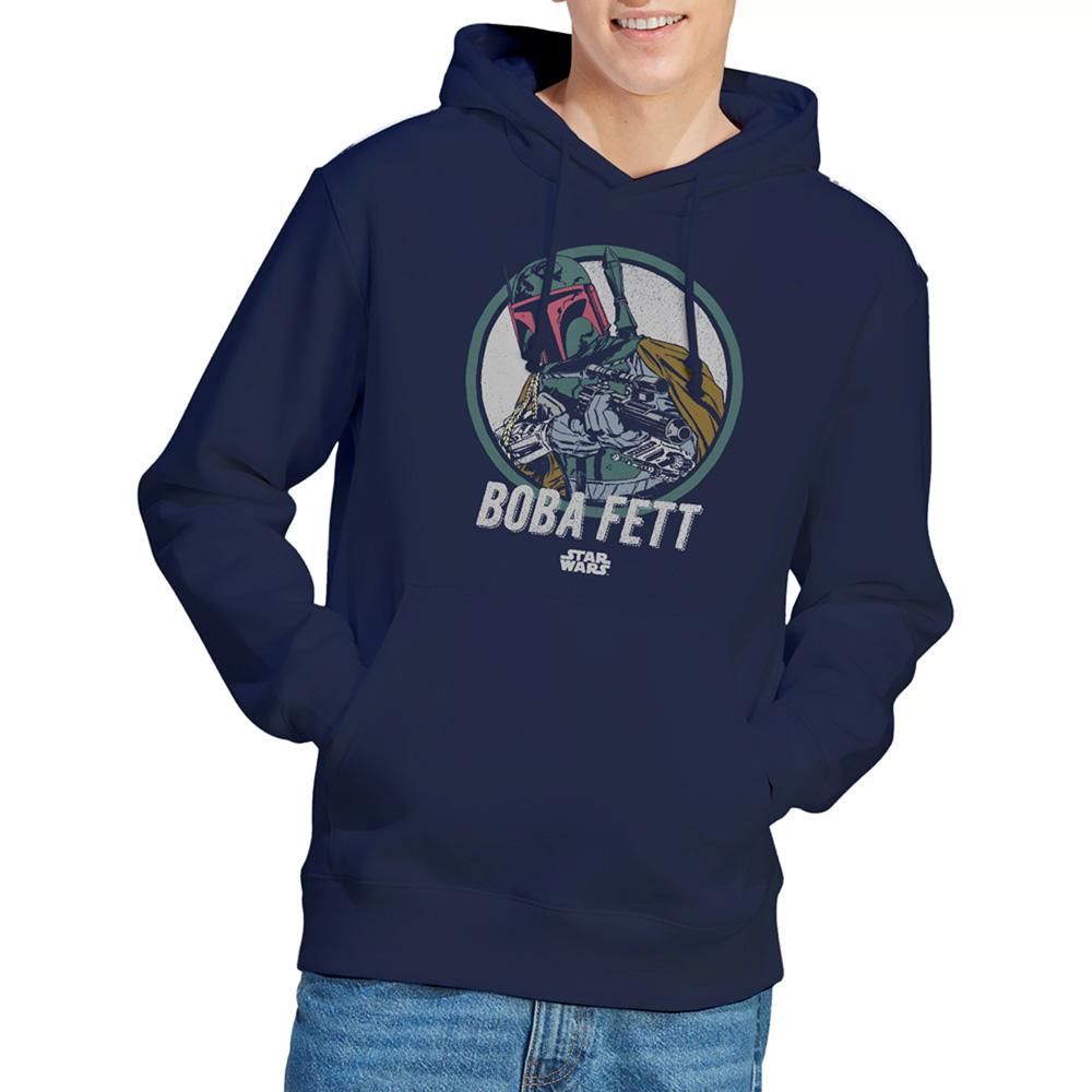 Navy - Back - Star Wars Unisex Adult Boba Retro Hoodie