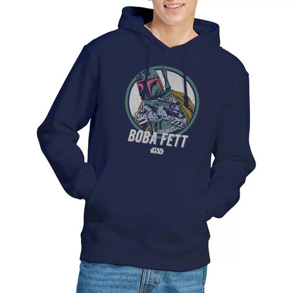 Navy - Back - Star Wars Unisex Adult Boba Retro Hoodie