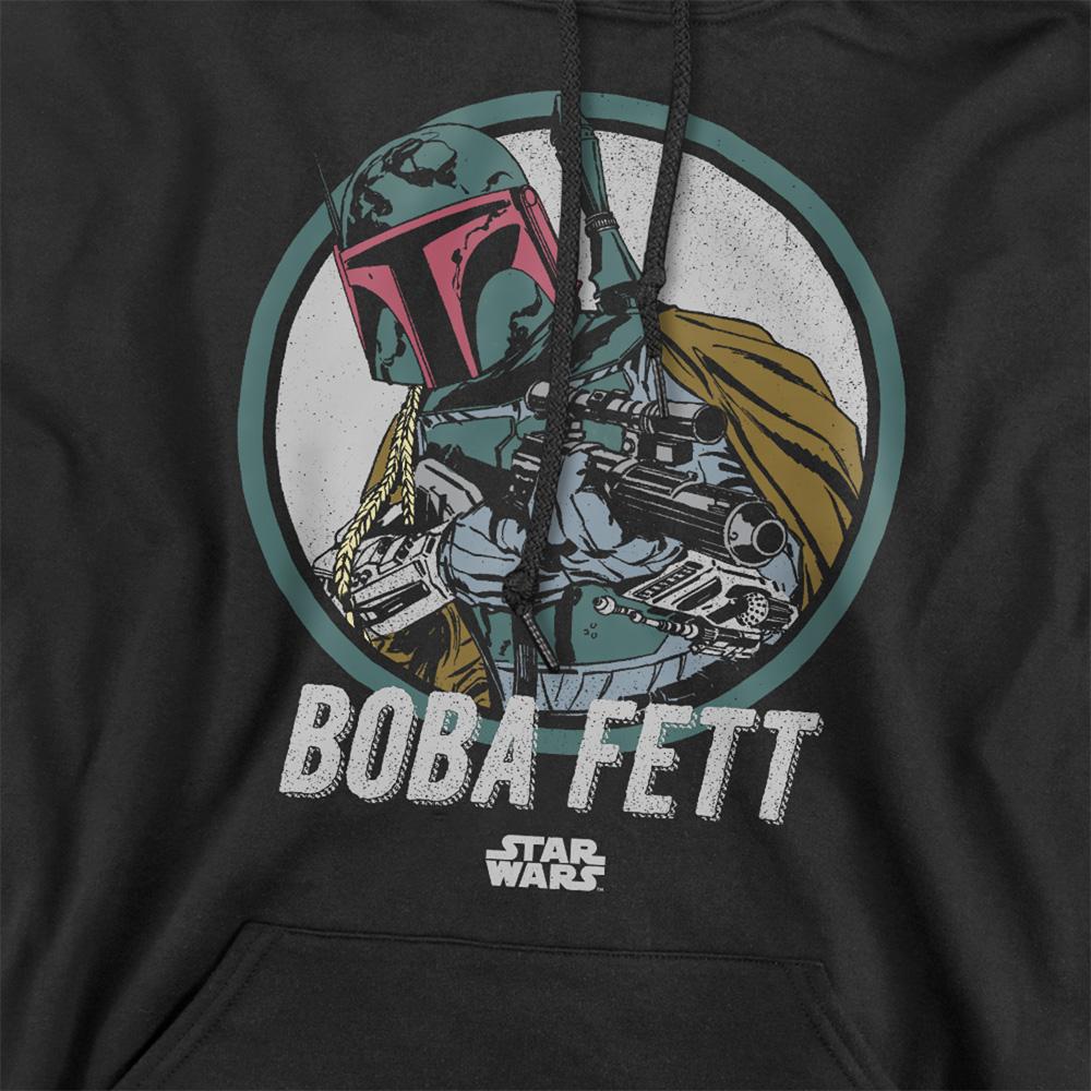 Black - Side - Star Wars Unisex Adult Boba Retro Hoodie