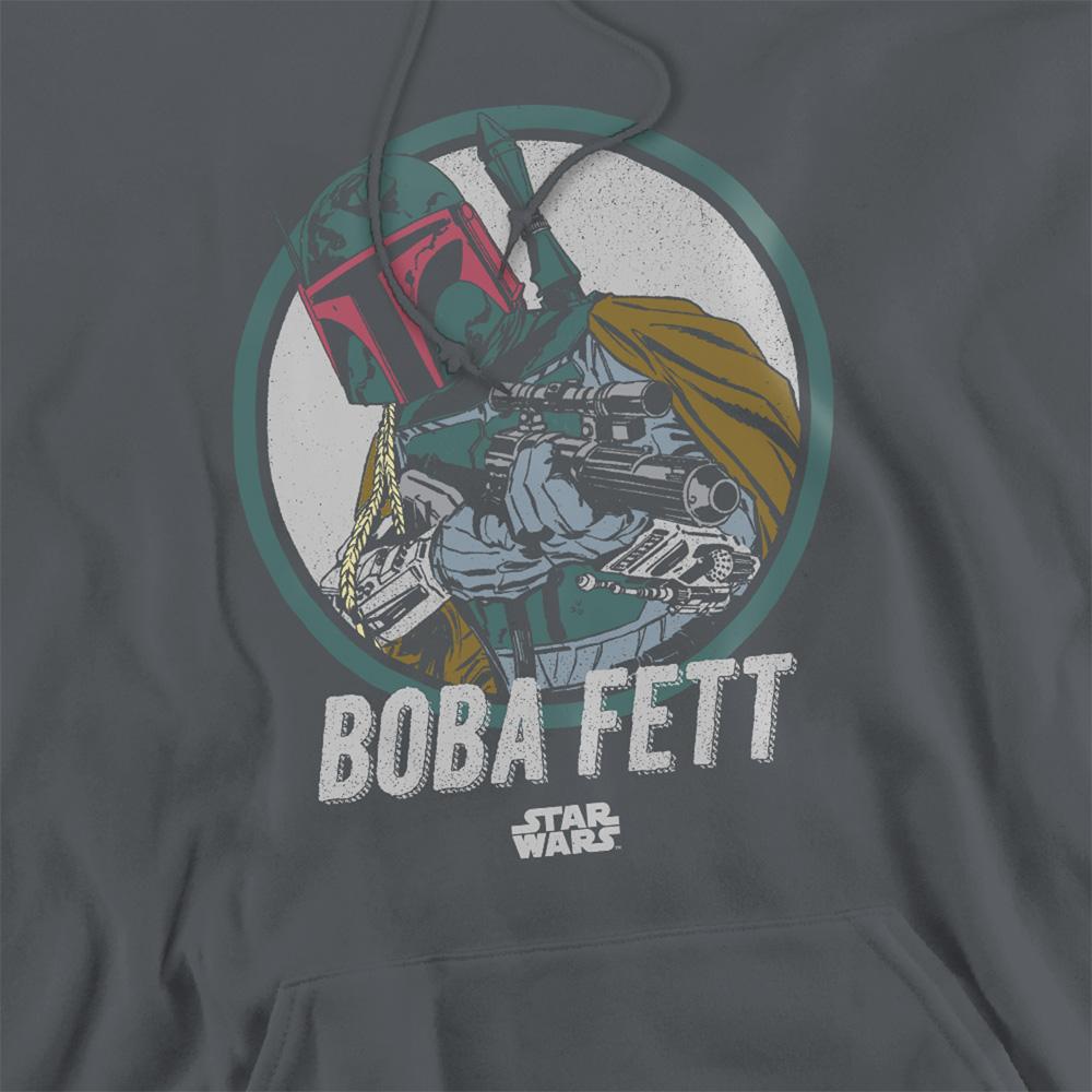 Charcoal - Side - Star Wars Unisex Adult Boba Retro Hoodie