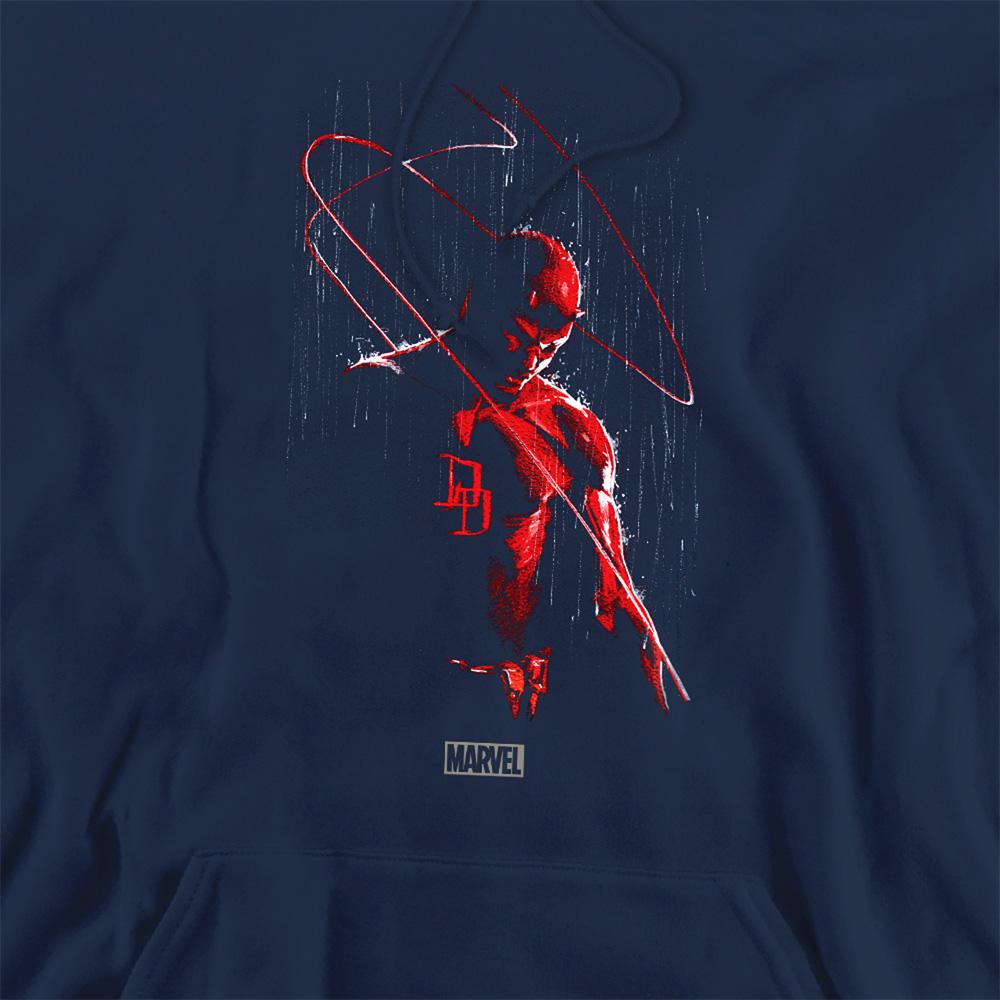 Navy - Side - Daredevil Unisex Adult Rain Hoodie