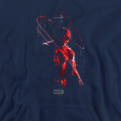 Navy - Side - Daredevil Unisex Adult Rain Hoodie