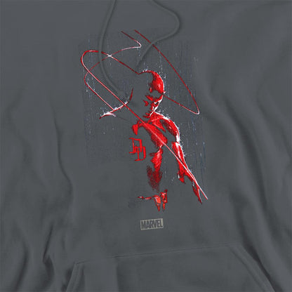 Charcoal - Side - Daredevil Unisex Adult Rain Hoodie