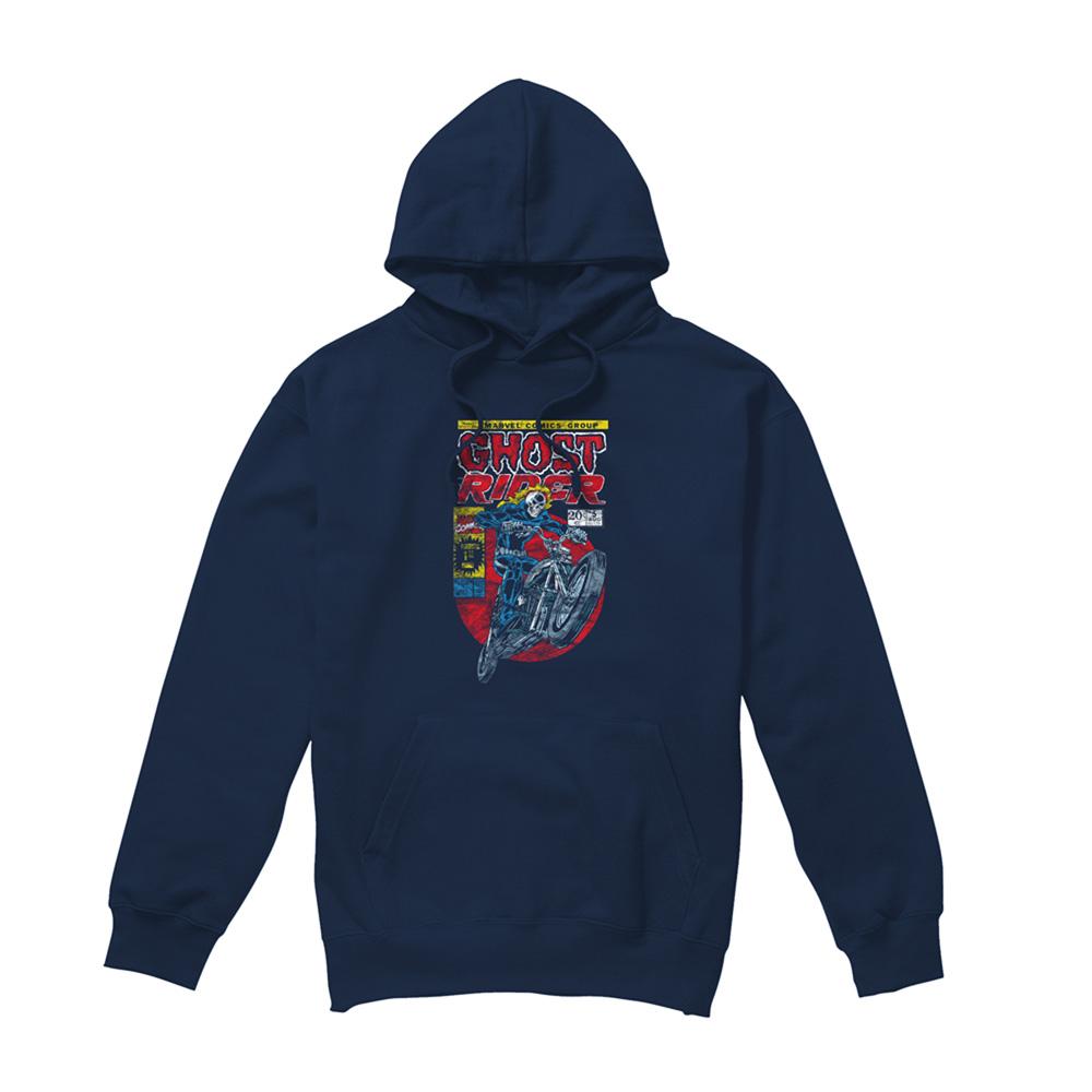 Navy - Front - Ghost Rider Unisex Adult Hoodie