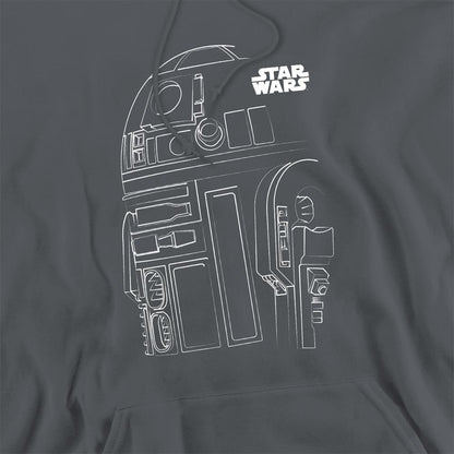Charcoal - Side - Star Wars Unisex Adult R2-D2 Outline Hoodie