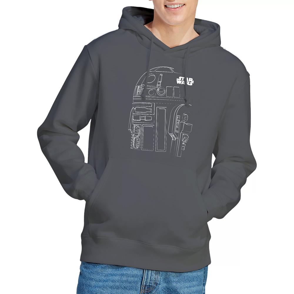 Charcoal - Lifestyle - Star Wars Unisex Adult R2-D2 Outline Hoodie
