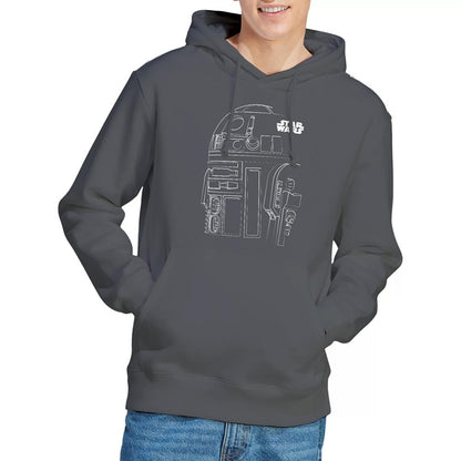 Charcoal - Lifestyle - Star Wars Unisex Adult R2-D2 Outline Hoodie