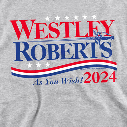 Athletic Heather - Side - The Princess Bride Unisex Adult Westley Roberts For President As You Wish 2024 Sweatshirt