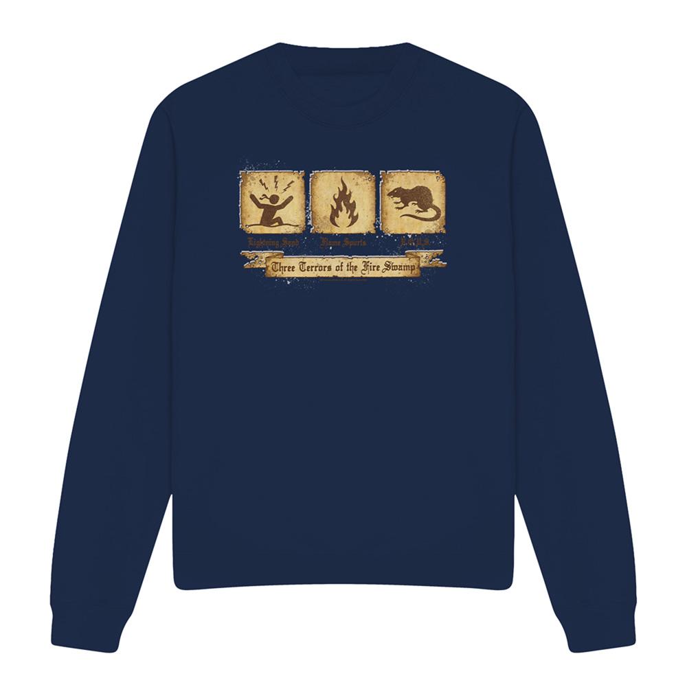 Navy - Front - The Princess Bride Unisex Adult Three Terrors Sweatshirt