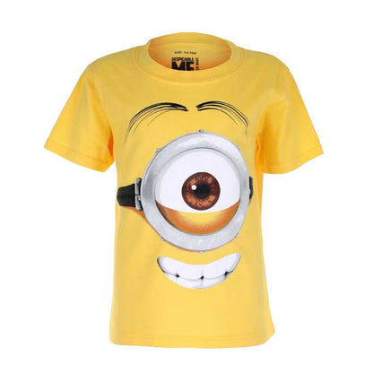 Yellow - Front - Minions Boys Stuart Face T-Shirt