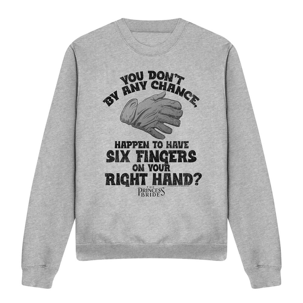 Athletic Heather - Front - The Princess Bride Unisex Adult By Chance 6 Fingered Gloves Sweatshirt