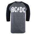 Grey-Black - Front - AC-DC Mens Logo 3-4 Sleeve T-Shirt