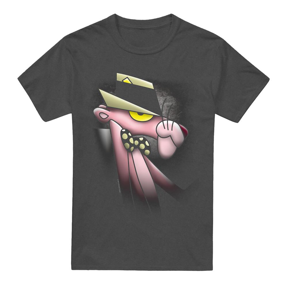 Charcoal - Front - Pink Panther Unisex Adult Heather T-Shirt