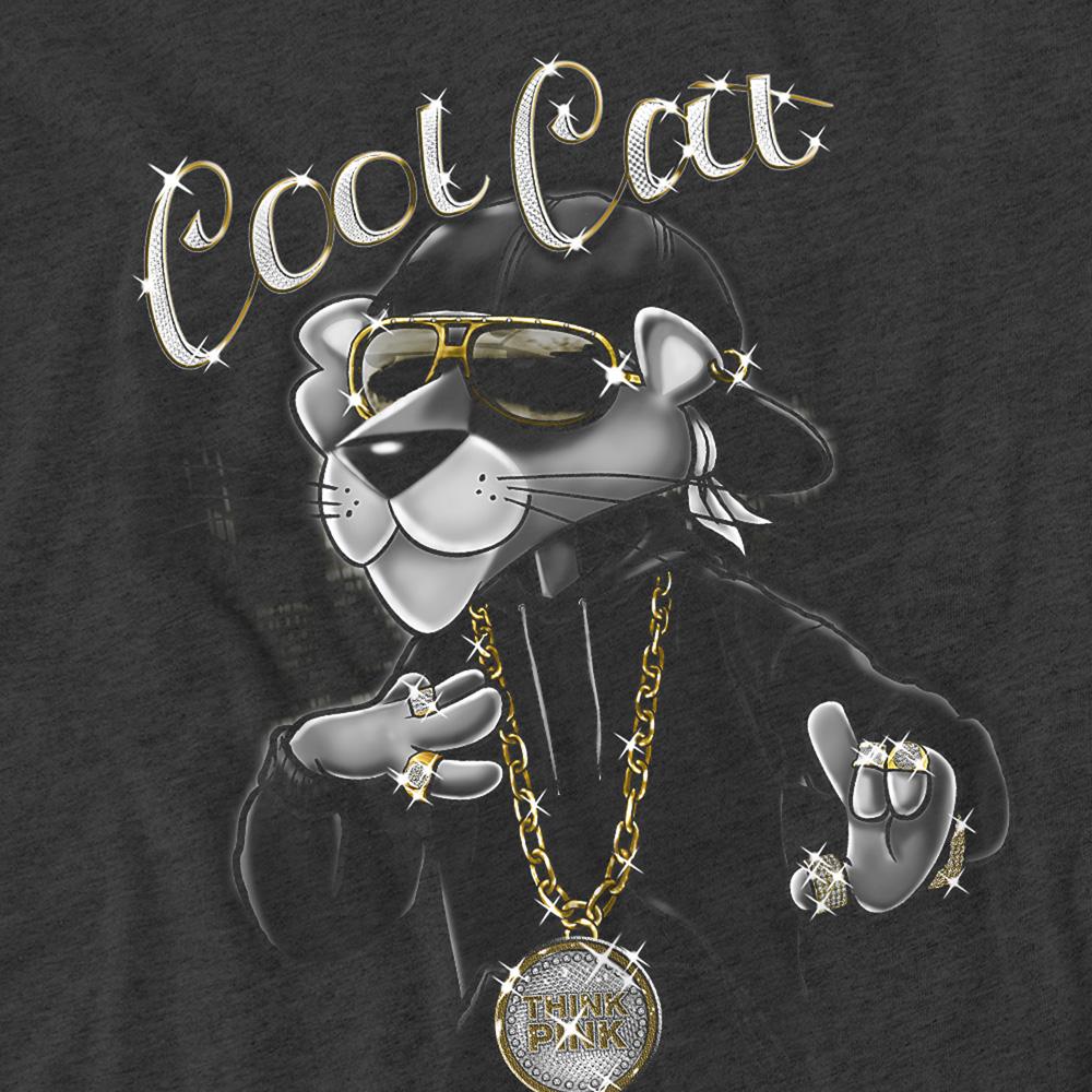 Charcoal - Side - Pink Panther Unisex Adult Cool Cat Heather T-Shirt
