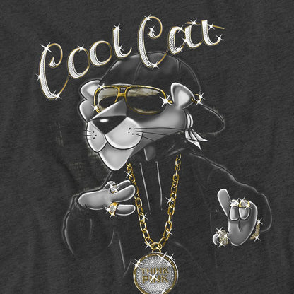 Charcoal - Side - Pink Panther Unisex Adult Cool Cat Heather T-Shirt