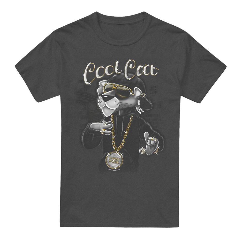 Charcoal - Front - Pink Panther Unisex Adult Cool Cat Heather T-Shirt