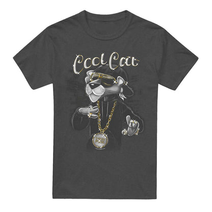 Charcoal - Front - Pink Panther Unisex Adult Cool Cat Heather T-Shirt