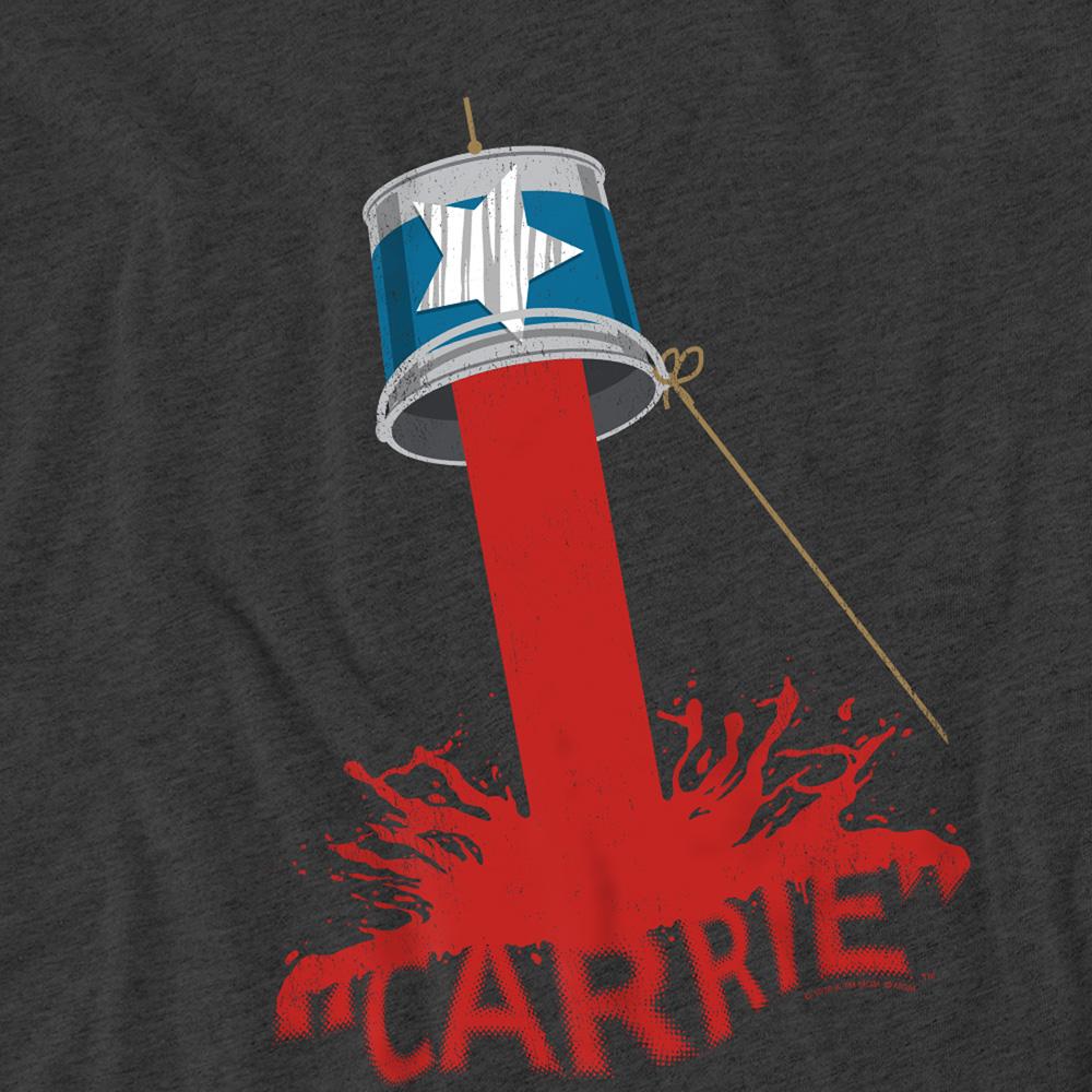 Charcoal - Side - Carrie Unisex Adult Bucket of Blood Heather T-Shirt
