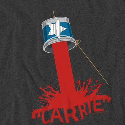 Charcoal - Side - Carrie Unisex Adult Bucket of Blood Heather T-Shirt