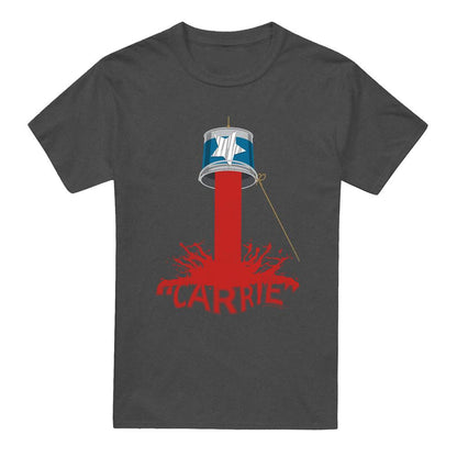 Charcoal - Front - Carrie Unisex Adult Bucket of Blood Heather T-Shirt