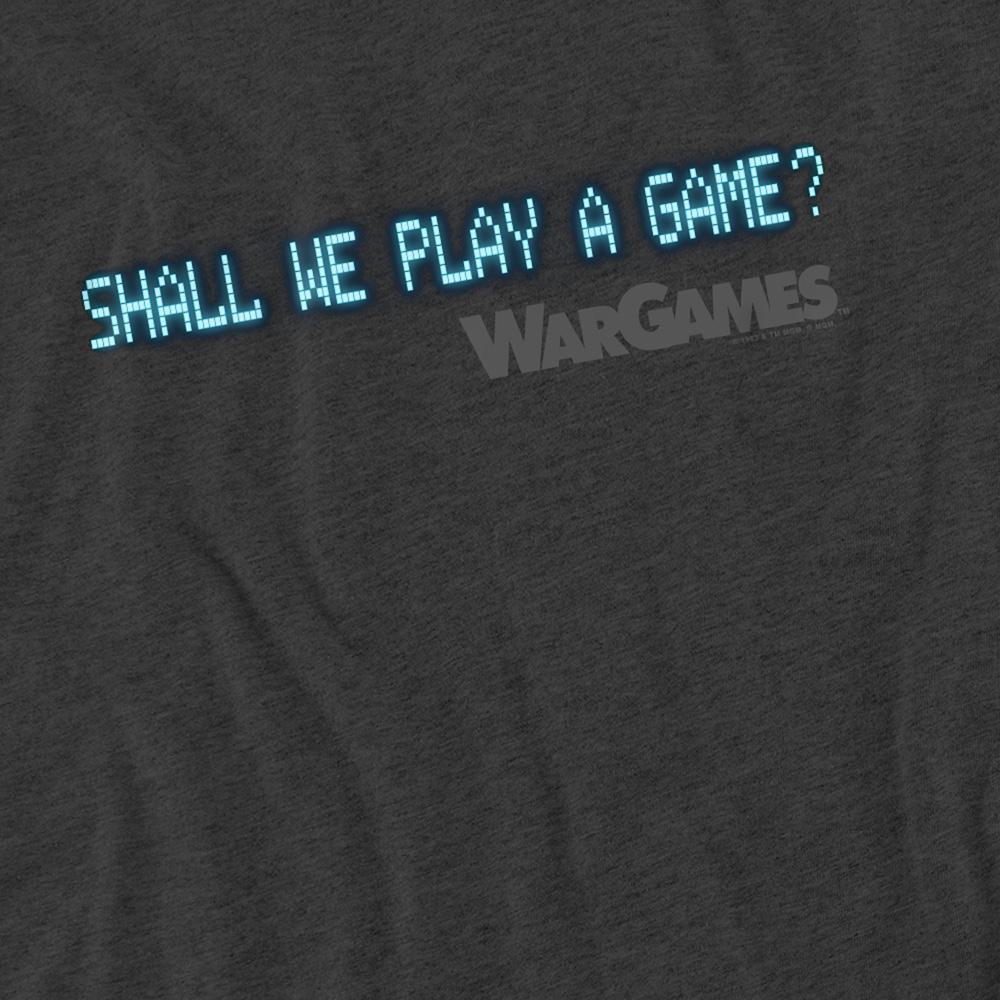 Charcoal - Side - WarGames Unisex Adult Shall We Play A Game? Heather T-Shirt