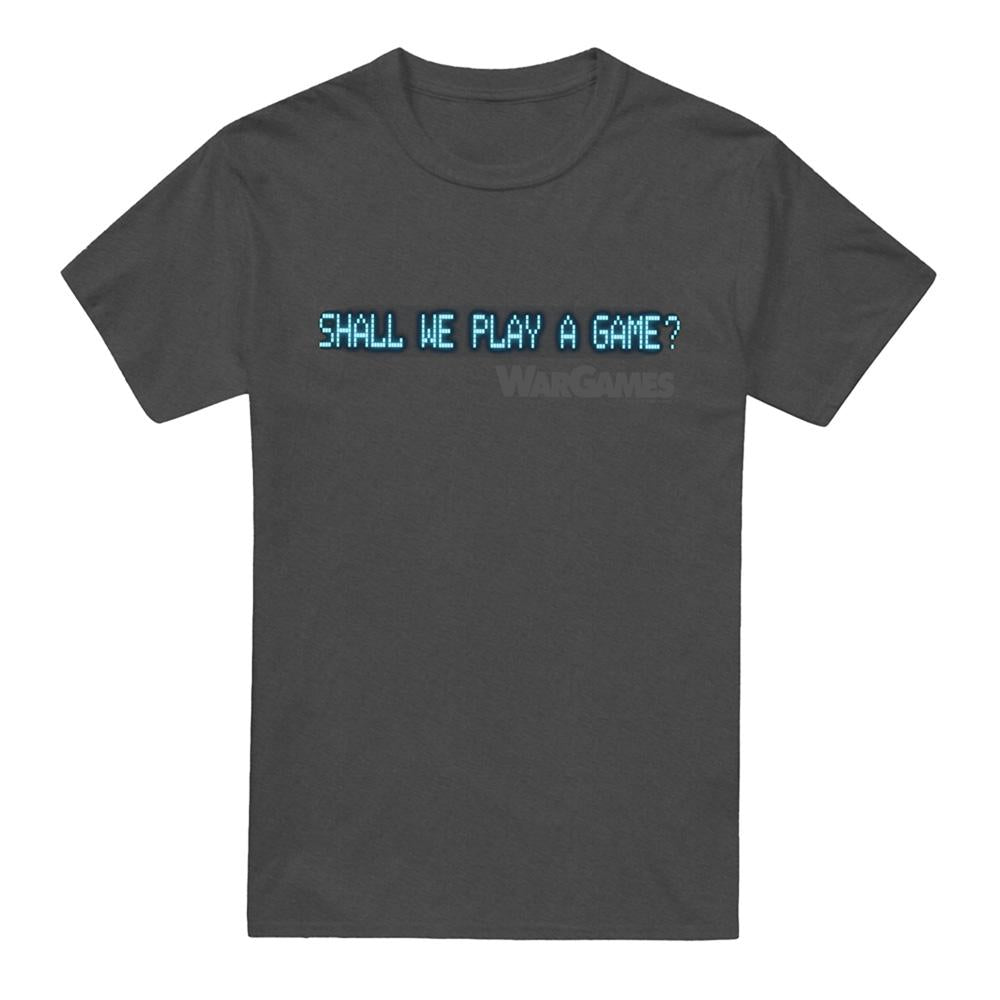 Charcoal - Front - WarGames Unisex Adult Shall We Play A Game? Heather T-Shirt