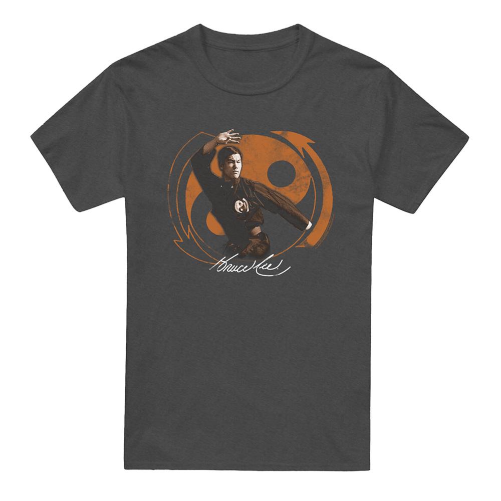 Charcoal - Front - Bruce Lee Unisex Adult Jeet Kun Do Pose Heather T-Shirt